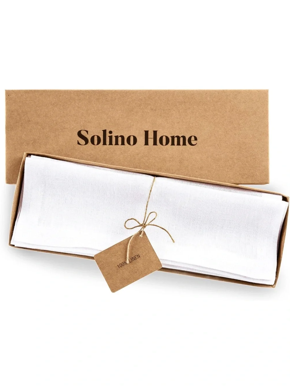 NEW Solino Home 100% European Flax Linen Placemats Set of 4, White